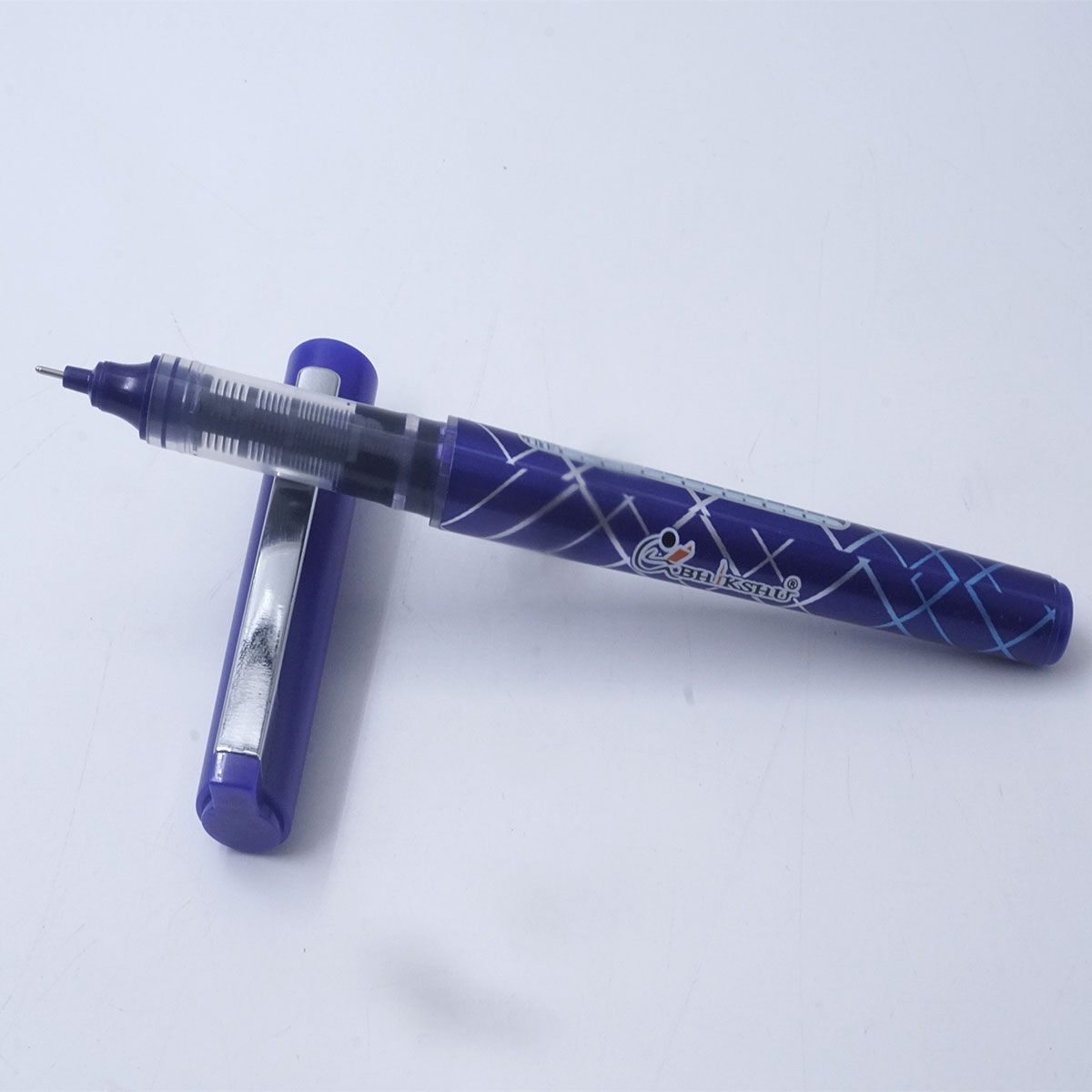 Bhikshu Allrounder Blue Color Body With Liquid Ink Cap Type Roller Ball SKU 26542