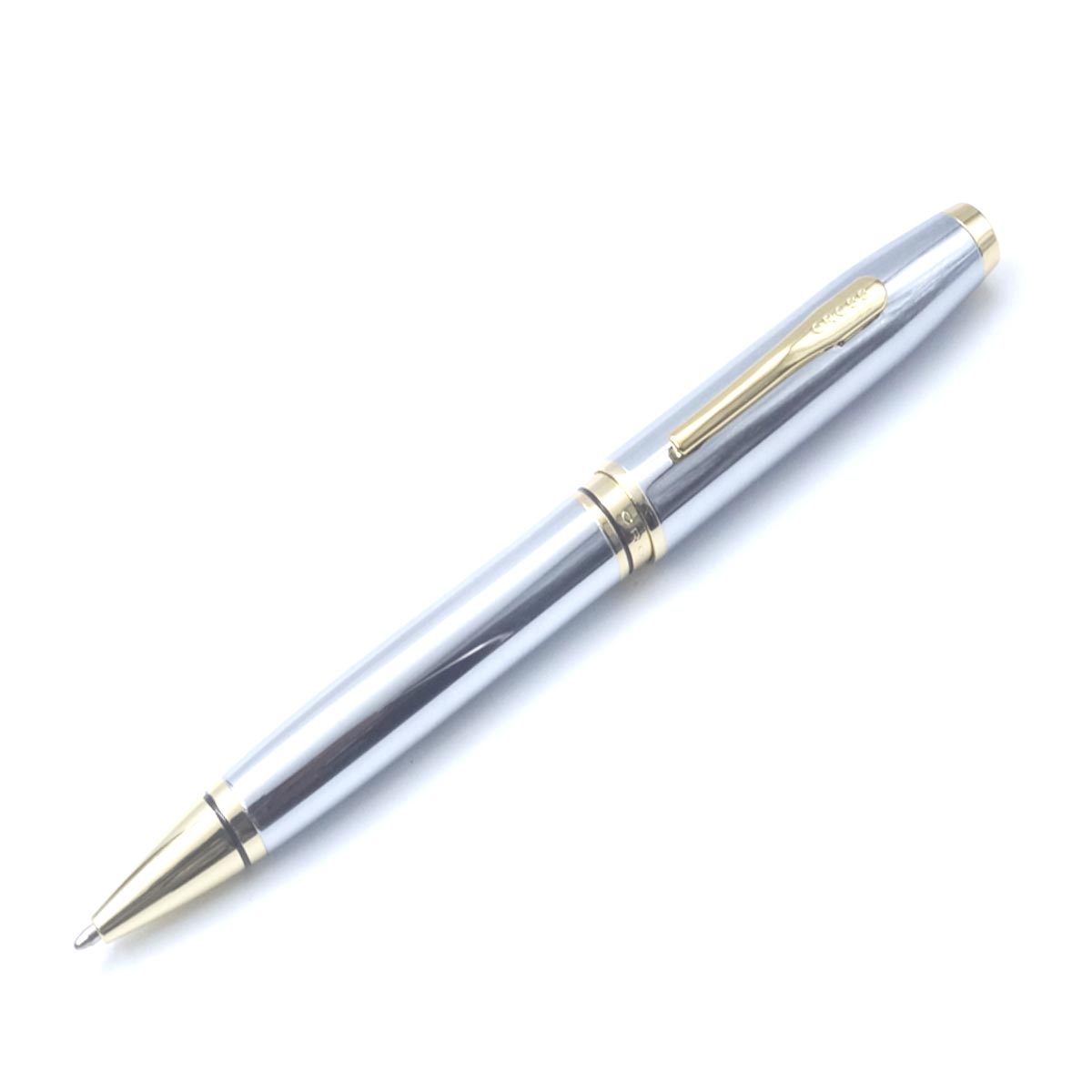 Cross AT0662-2 Silver Color Body With Gold Clip Medium Tip Twist Type Ball Pen SKU 26594