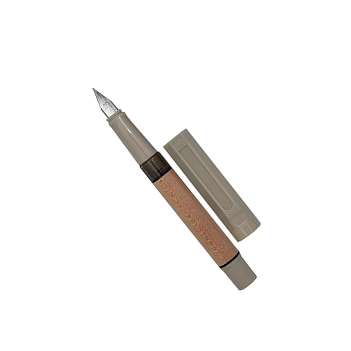 Jinhao 62 Sandal Wood Body Cap Creamy White Color  Fine Nib Converter Type Fountain Pen SKU 26575