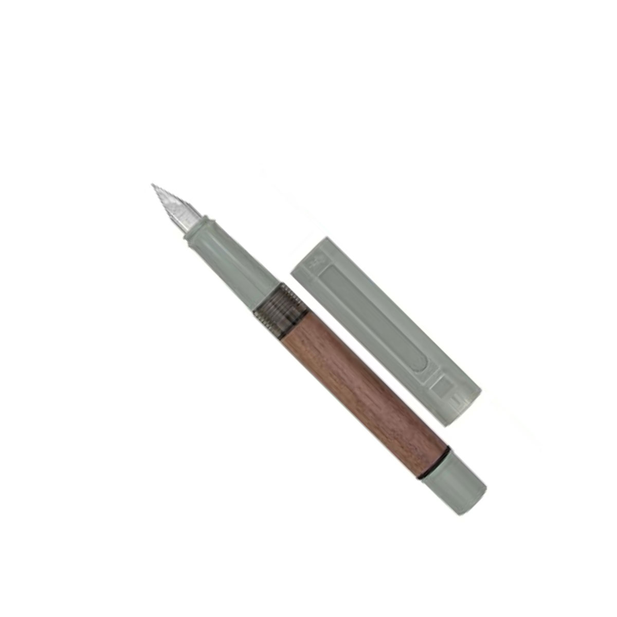 Jinhao 62 Brown Wood Body Cap Light Green Color  Fine Nib Converter Type Fountain Pen SKU 26576