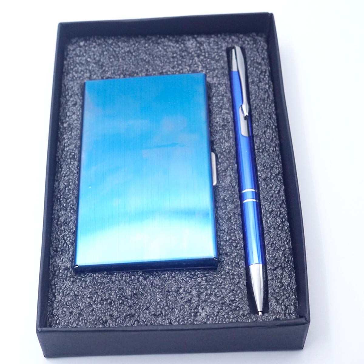 Penhouse.in 2 In 1Glossy Blue Ball Pen Plus Blue Color Card Holder Set SKU 26590