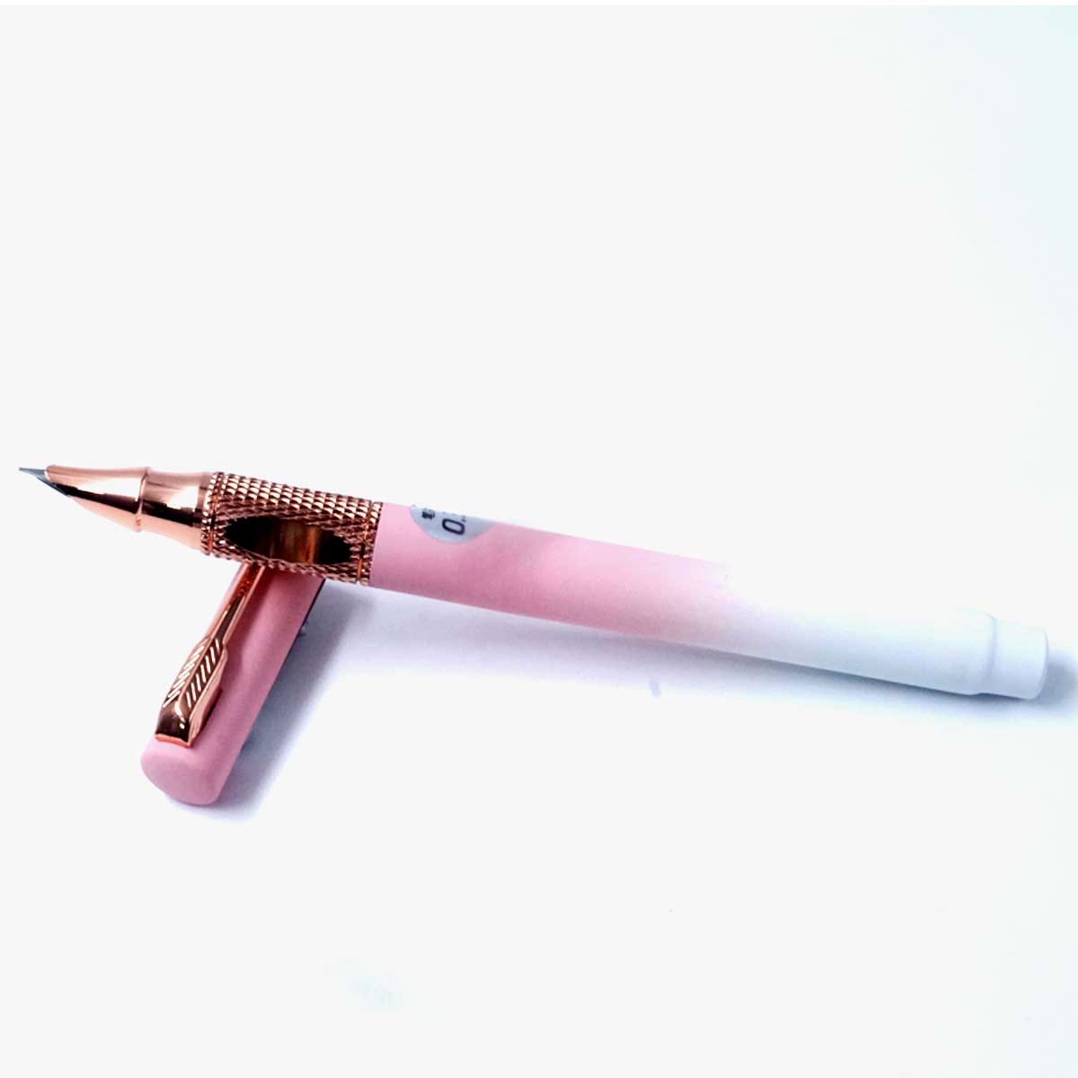Luoshi 5175 Matte Pink With Copper Clip Trim 0.38 mm Fine Nib Converter Type Fountain Pen SKU 26627