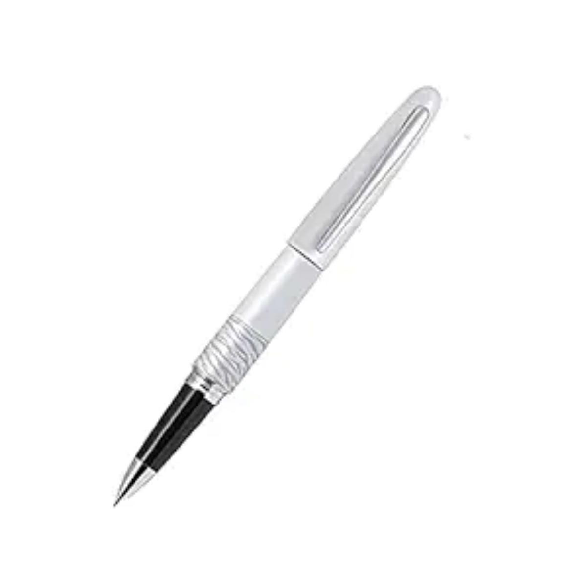 Pilot MR 2 White Tiger White With Silver Clip 0.7mm Fine Tip  Cap Type Roller Ball Pen SKU 26640