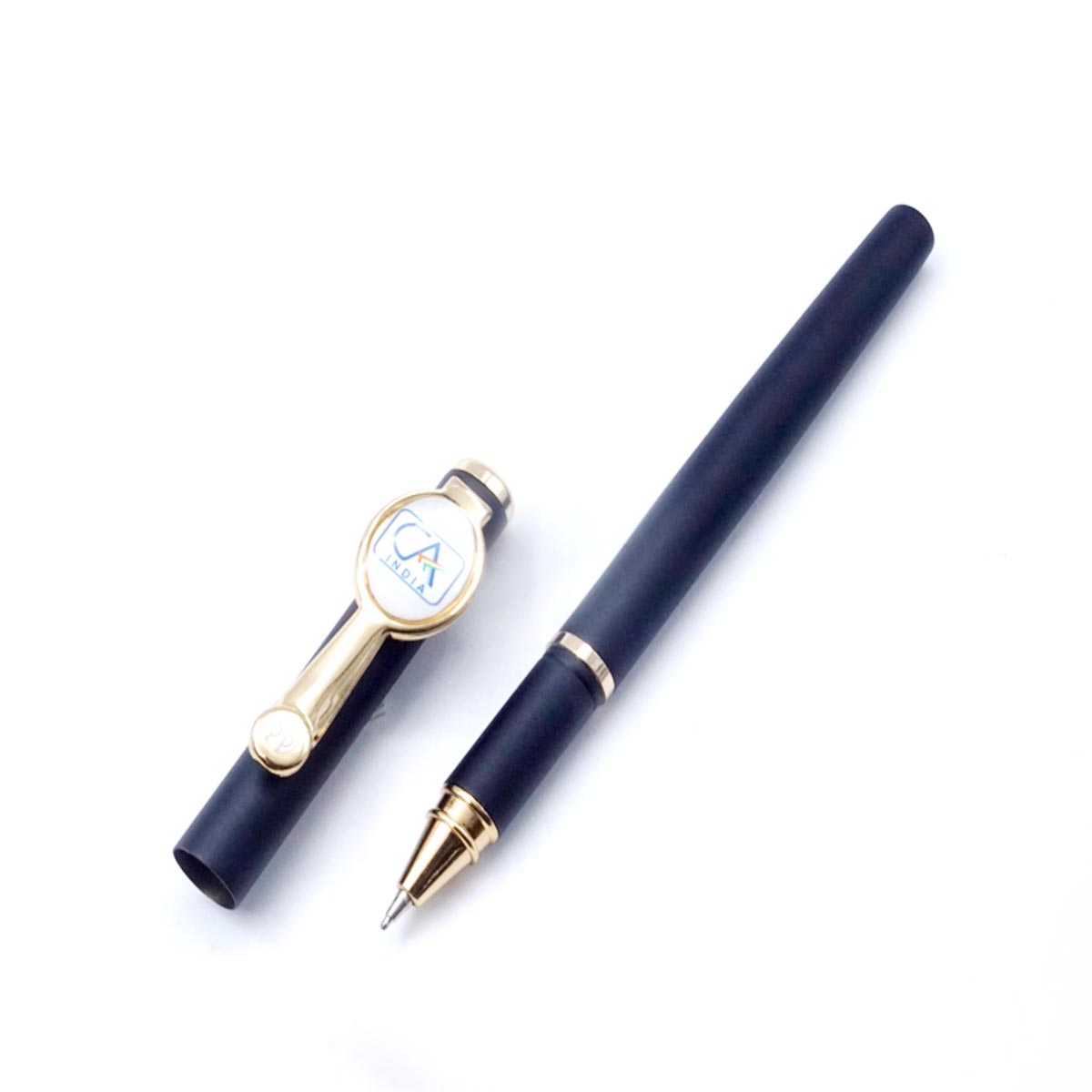 Picasso Parri Matte Black Color Body With CA Symbol Cap Type Roller  Ball Pen SKU 26691