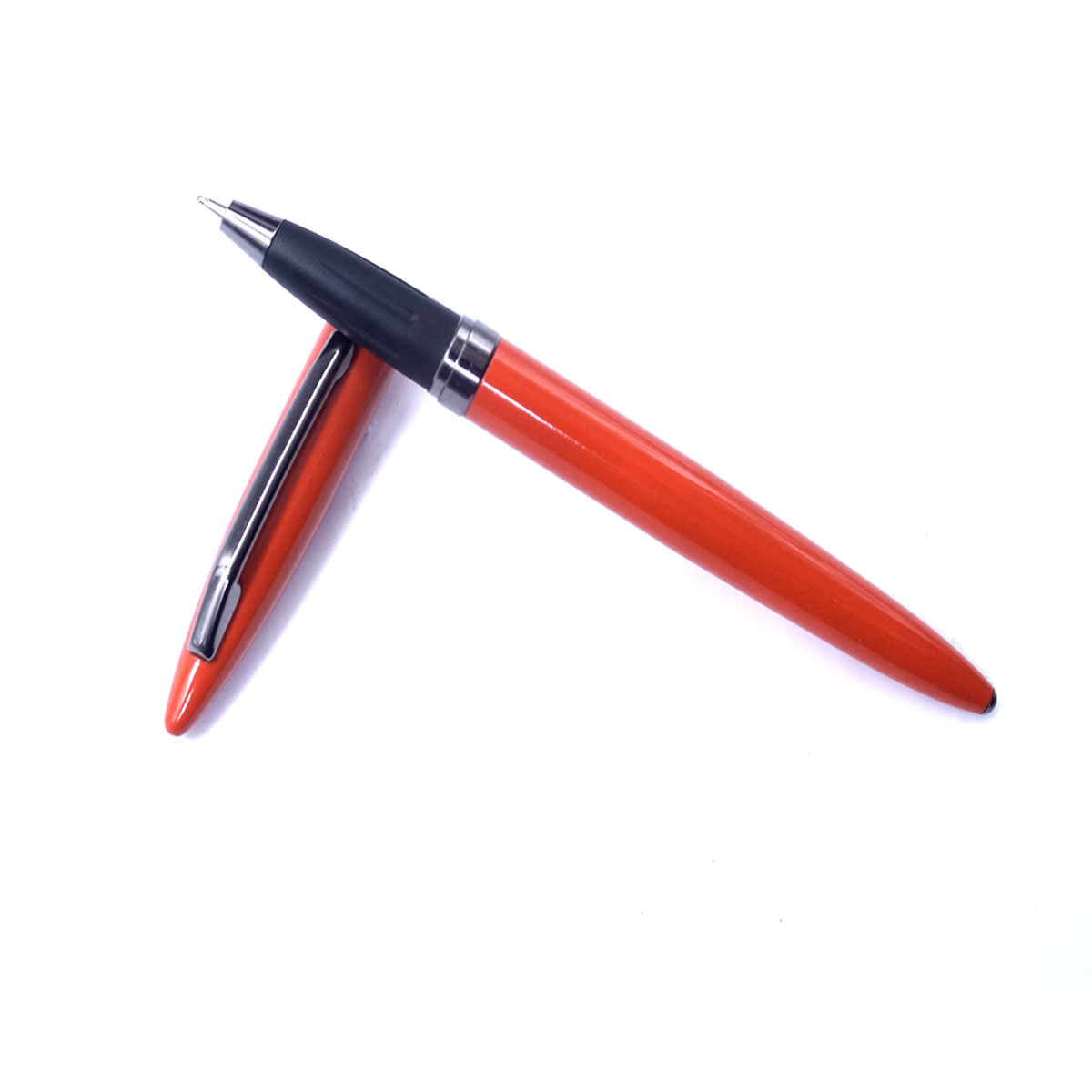 Penhouse.in Orange Color Magnetic Cap Type and Grey Clip Roller Ball Pen SKU 26839