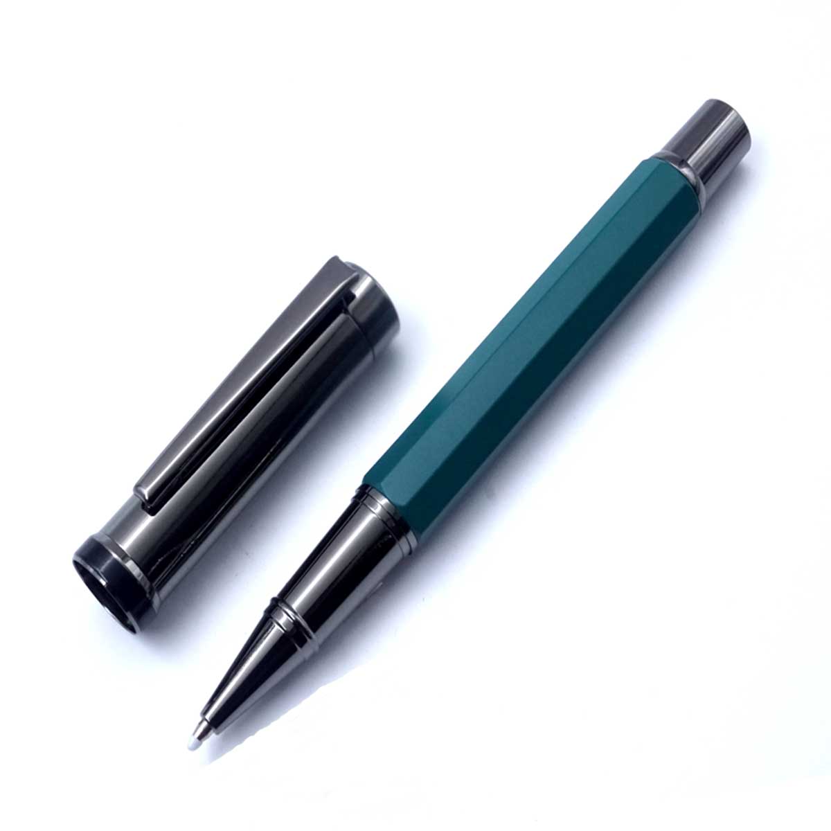 penhouse.in 1809 Matte Green With Metal Clip Fine Tip Cap Type Roller Ball Pen SKU 26905