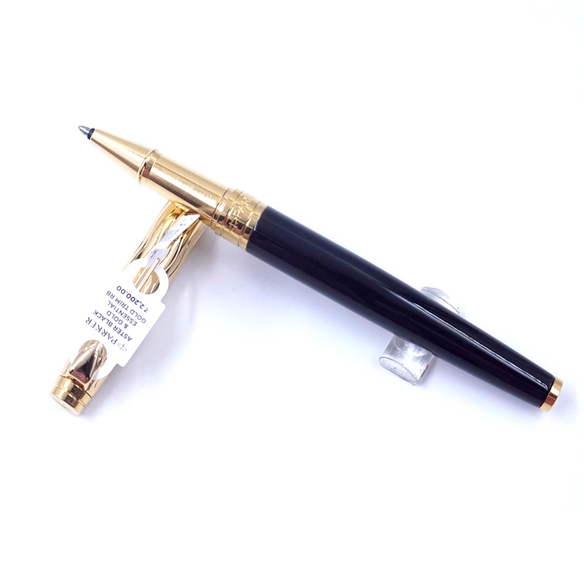 Parker Aster Black And Gold Essential Gold Trim 0.7mm Medium Tip Cap Type Roller Ball Pen SKU 27014
