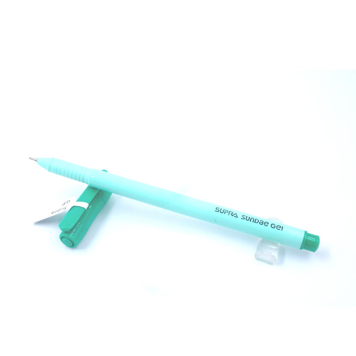 Supra Sundae Green Color Body Blue Writing Cap Type Gel Pen SKU 27033