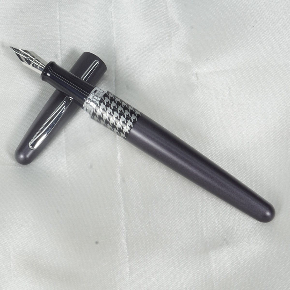 Pilot MR 3 Retro Pop Collection Metallic Gray Color Medium Nib Silver Trim Fountain Pen SKU 27156