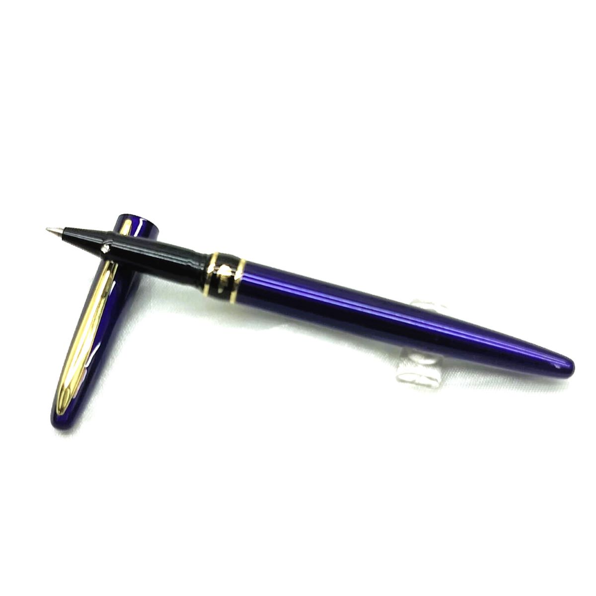 Yangzie Alligator 215 Dark Blue Color Body With Gold Clip Black Writing Roller Ball Pen SKU 27249