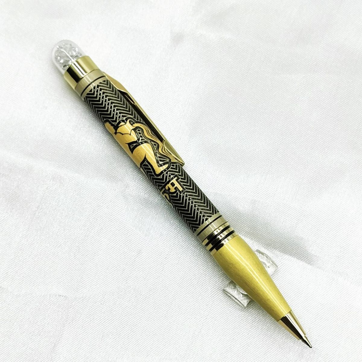 penhouse.in Zodiac Aquarius Design Top On Crystal Twist Type Ball Pen SKU 27260
