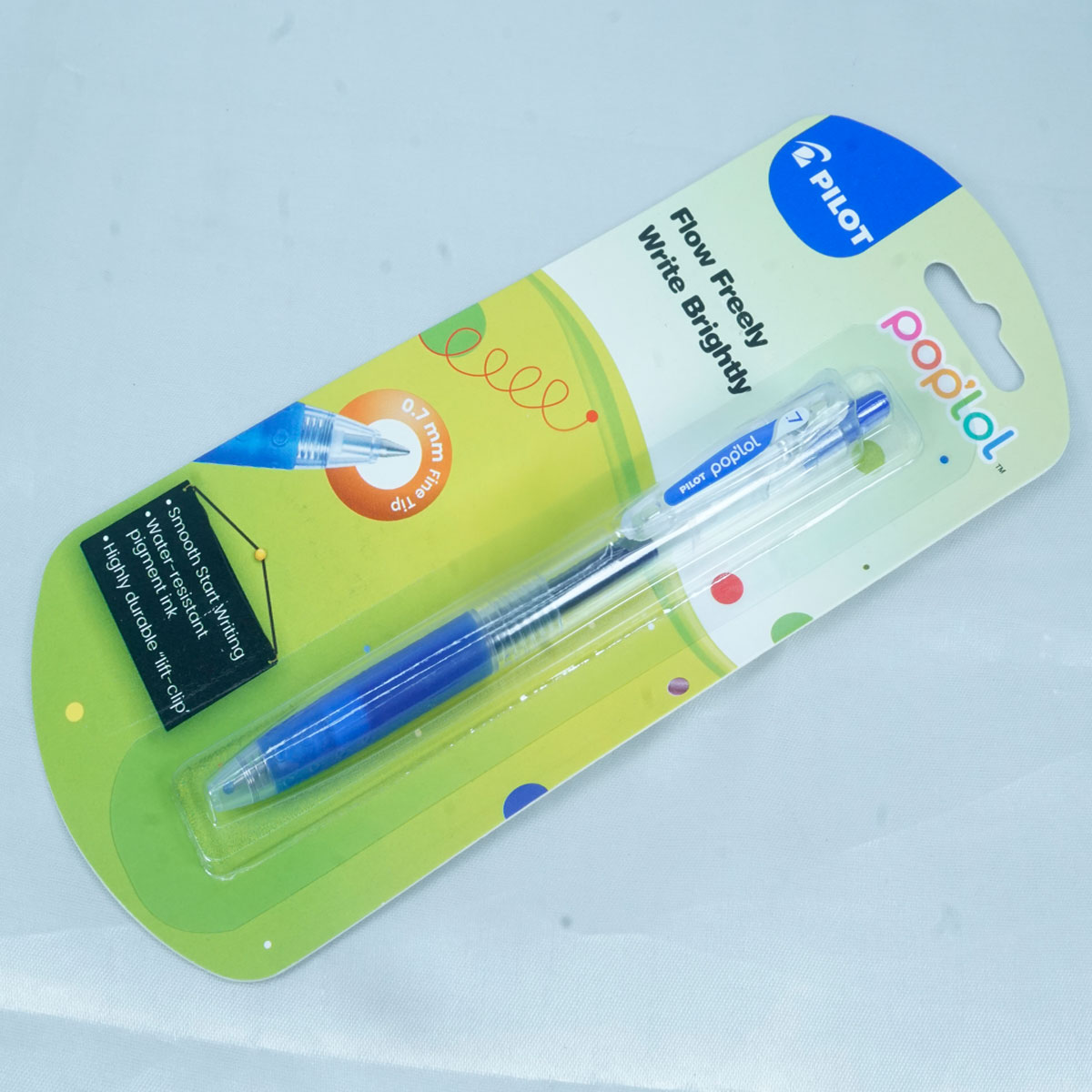 Pilot  Poplol 0.7mm Fine Blue Color Retractable And Refillable Roller Ball Pen SKU 27315