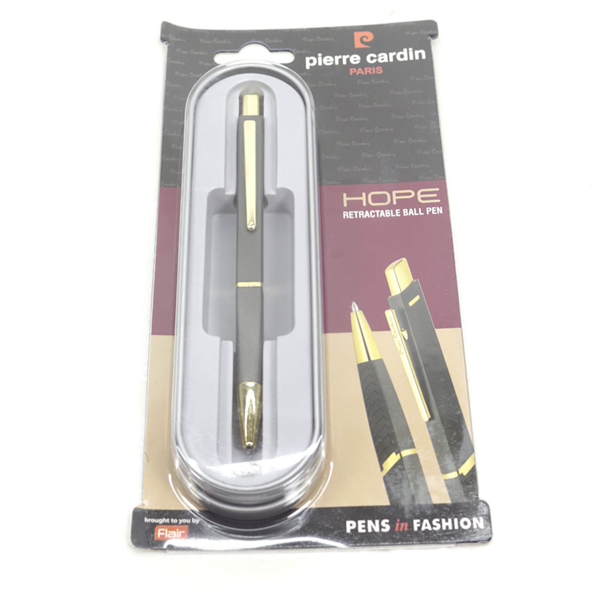 Pierre Cardin Hope Model Grey Color Body Gold Clip Retractable Ball Pen SKU 27344