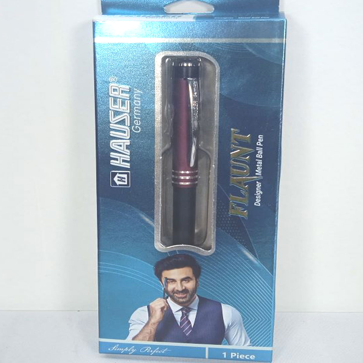 Hauser Flaunt Designer Black With Purple Retractable Type Metal Ball Pen SKU 27429