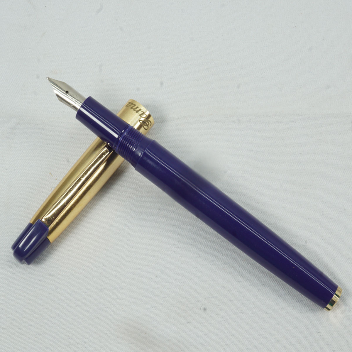 Gama Blue Color Body With Gold Cap  Eye Dropper Model Fountain Pen SKU 27468
