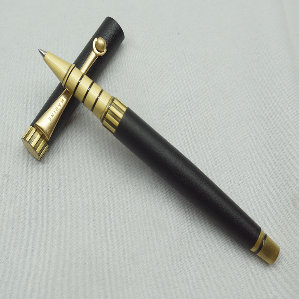 Submarine 1503 Matte Black Color Body and Cap Gold Clip Roller Ball Pen SKU 27480