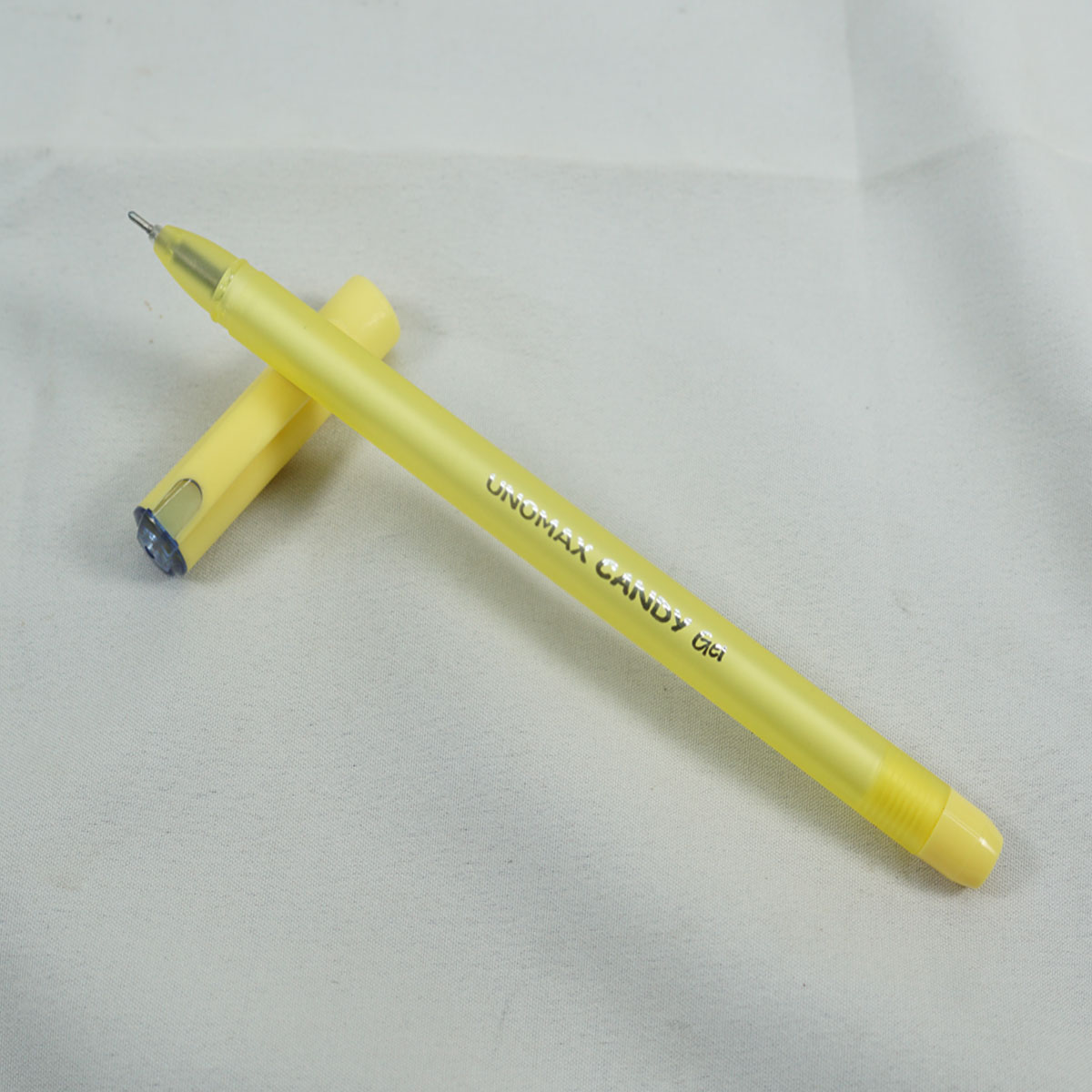 Unomax Candy Gel Light Yellow  With  Water Proof Ink Technology Cap Type Gel Pen SKU 27529