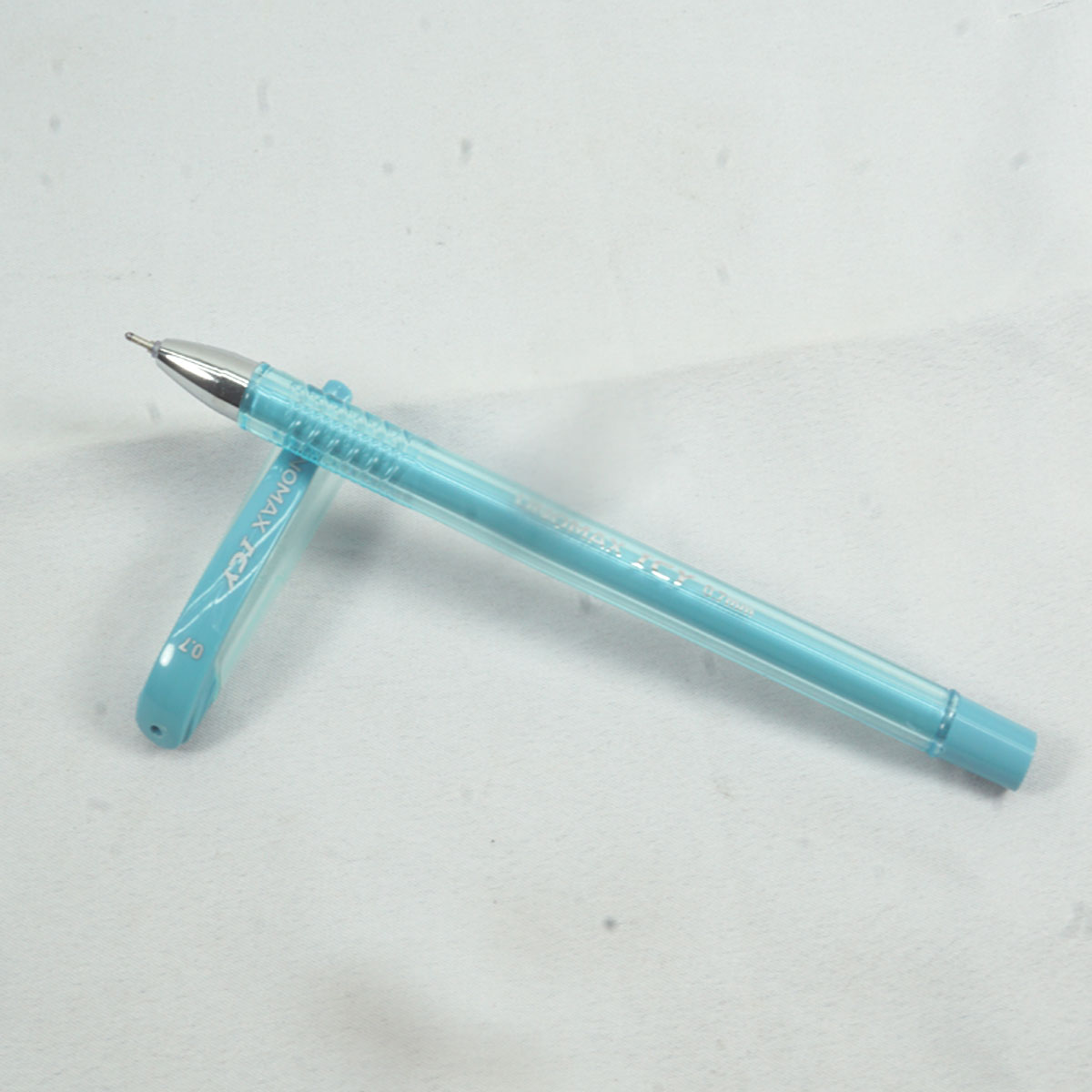 Unomax Icy Transparent Body With Blue Clip And Blue Writing Liquid Ball Point Pen SKU 27537