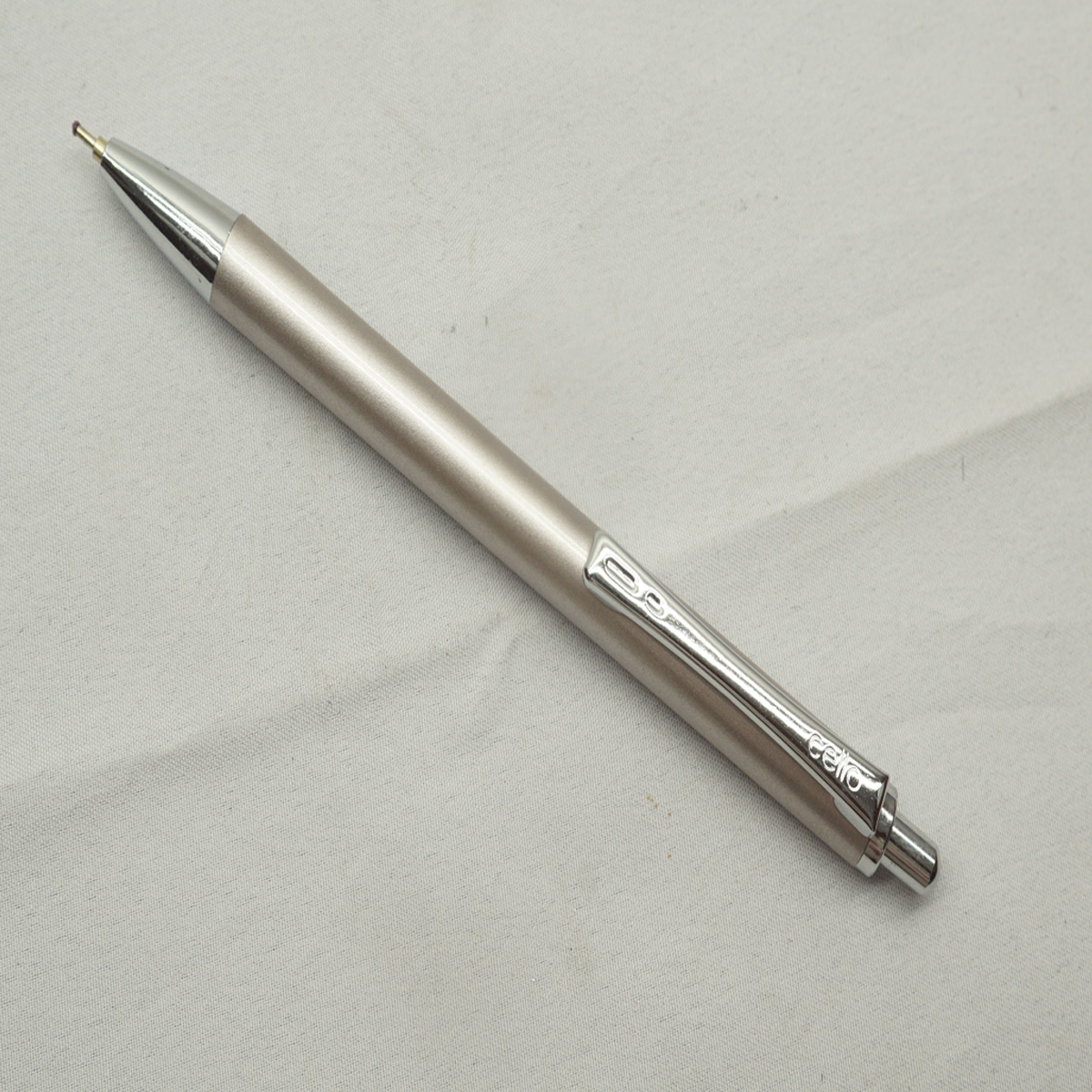 Cello Swift Light Pink Color Body Silver Clip Retractable Ball Pen SKU 27584