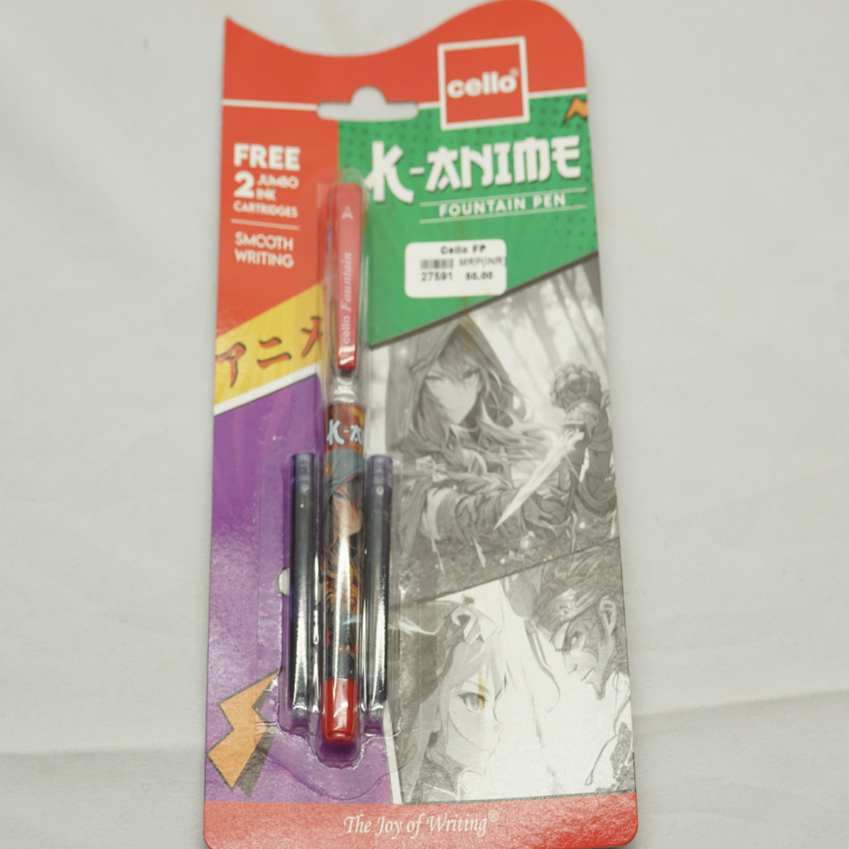 Cello K-Anime Red Body and Clip Cartridge type Fountain Pen SKU 27591