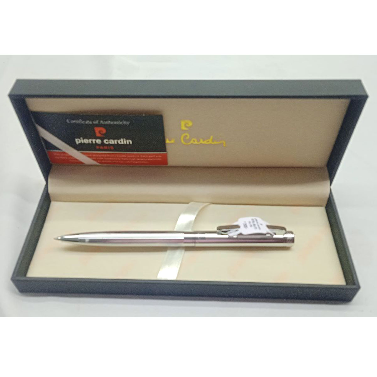 Pierre Cardin Royal Salute Full Silver Color Body With Twist Type Ball Pen SKU 27673