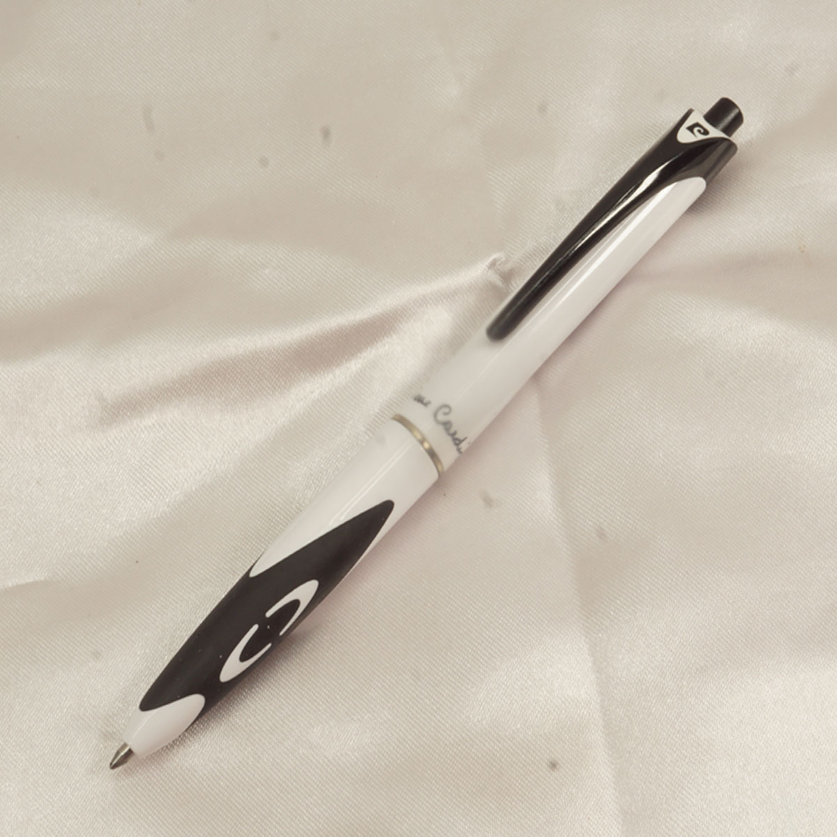 Pierre Cardin Force Ceramic White Color Body With Black Clip Retractable Type Roller Ball Pen SKU 27678
