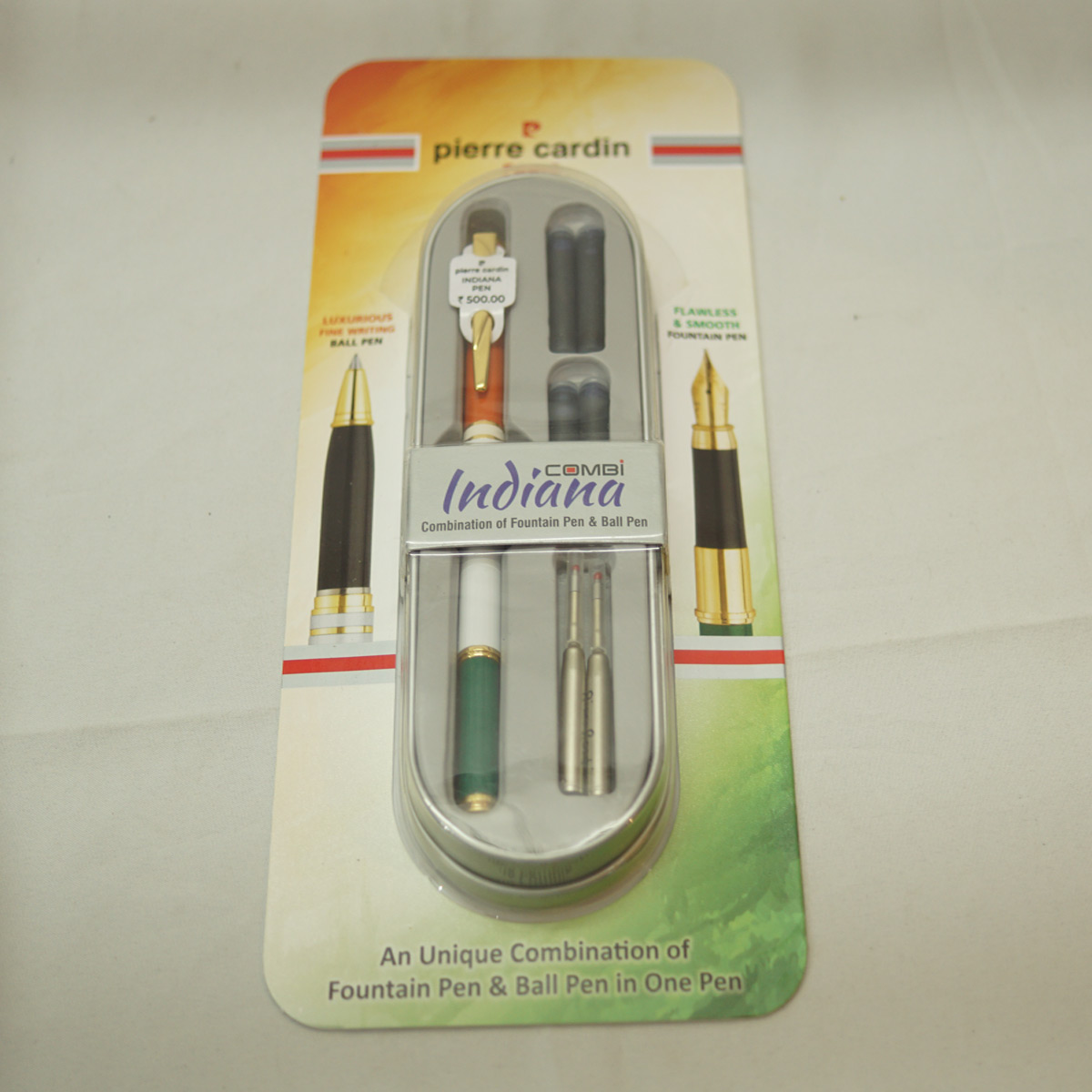 Pierre Cardin Combi Indiana Flag Model 2 in 1 Fountain Pen and Ball Pen Cartridges type SKU 27679