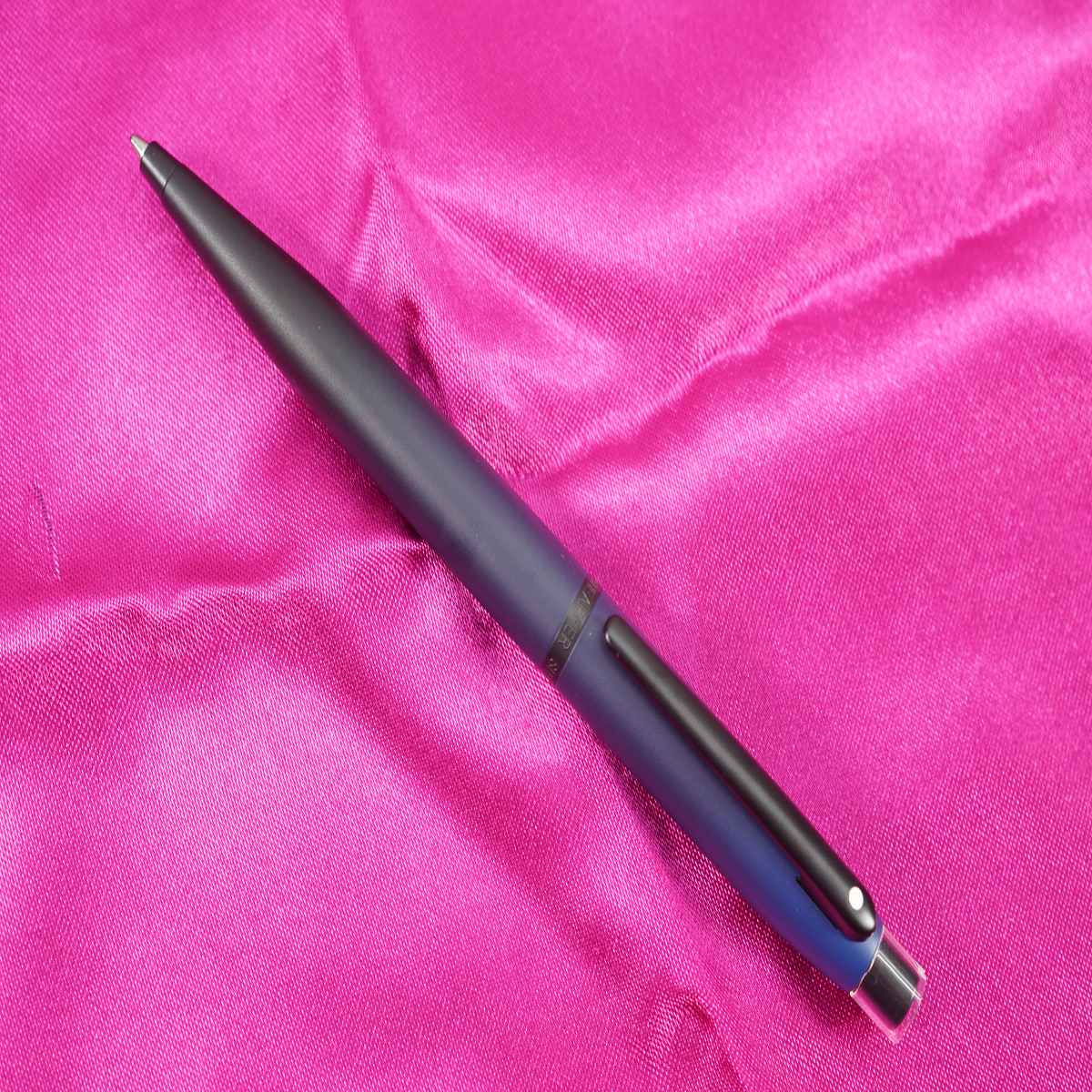 Sheaffer VFM E9429 Matt Blue With Matt Black Trim and Clip Retractable Ball Pen SKU 27709