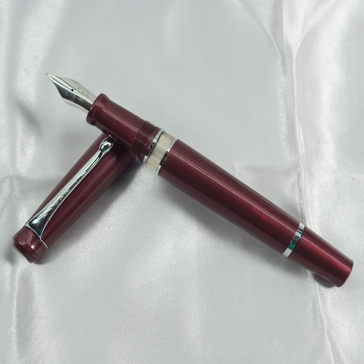 Kanwrite Heritage Solid Pearl Merrown CT Fine Nib Piston Type Fountain Pen SKU 27776