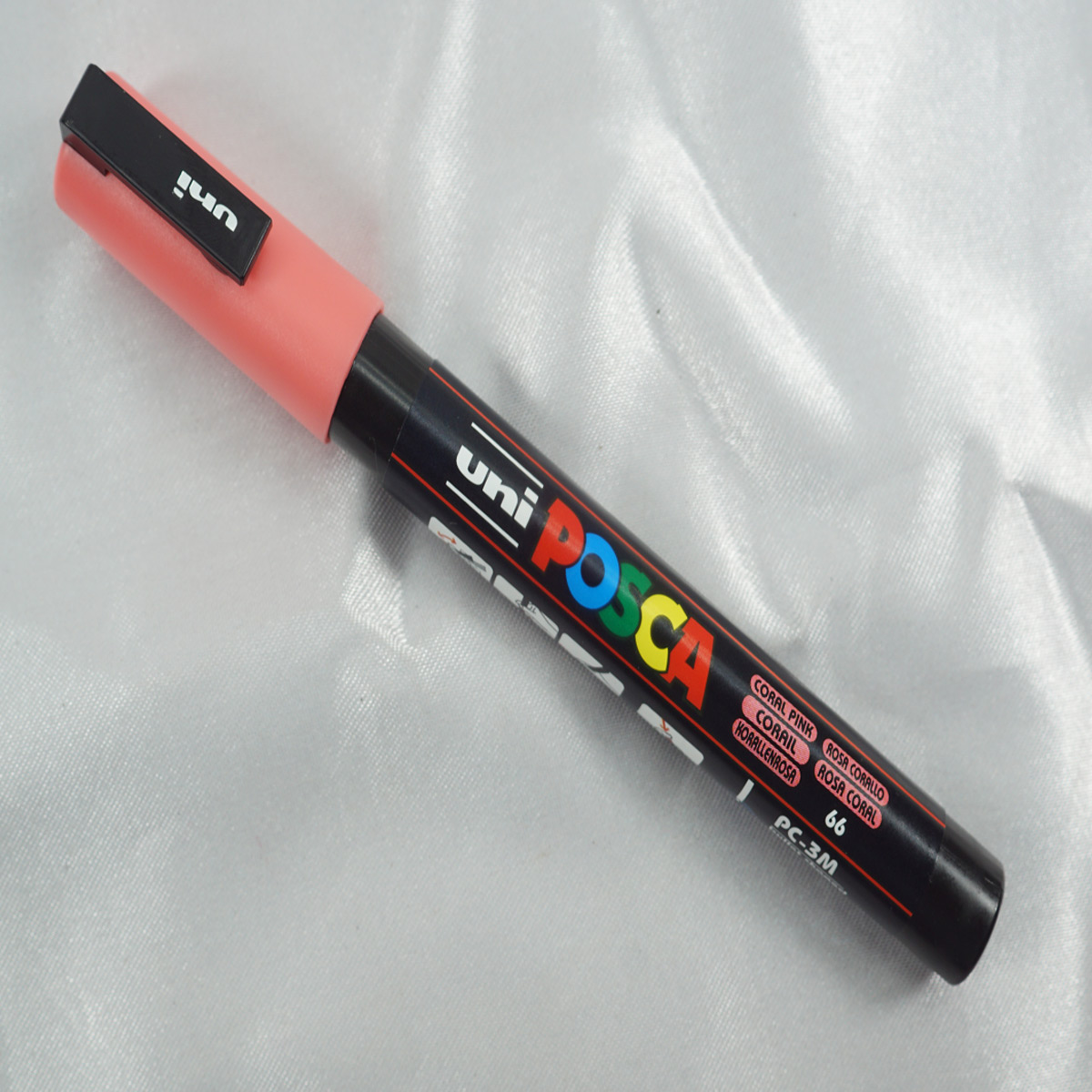 Uniball Posca PC-3M Bullet Fine Tip 0.9-1.3mm Coral Pink Color and Water Paint Marker SKU 27896