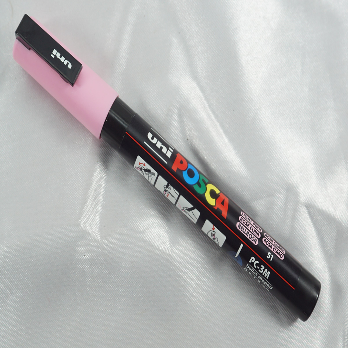 Uniball Posca PC-3M Bullet Fine Tip 0.9-1.3mm Light Pink Color and Water Paint Marker SKU 27899