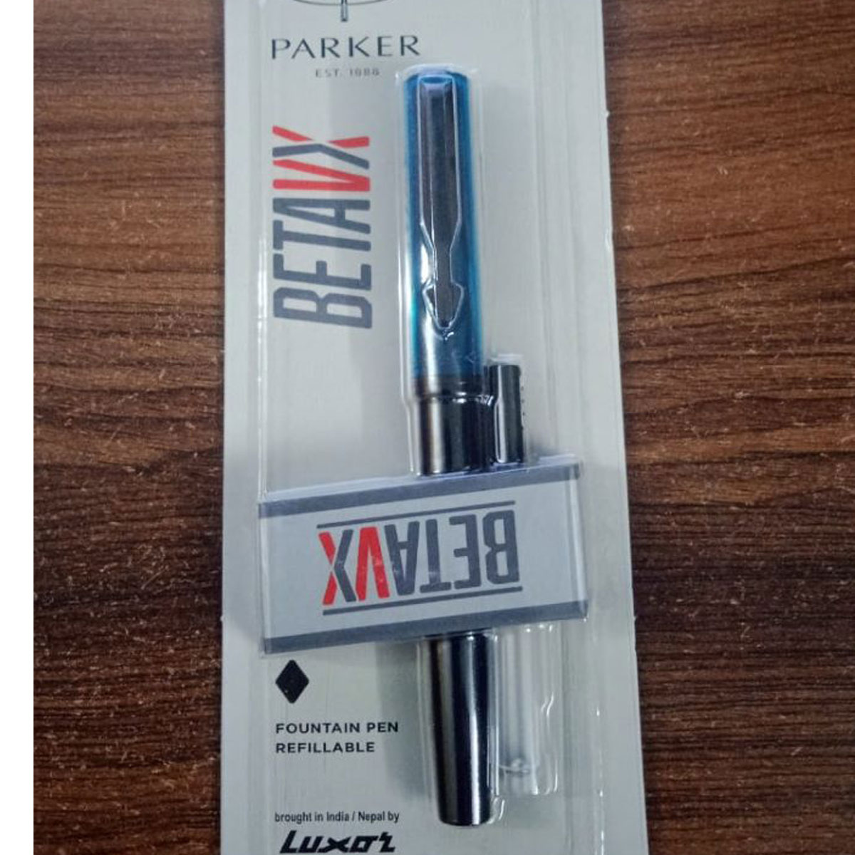 Parker BETAVX Black Color Body With Green Color Cap Fine SS Nib Converter Type Fountain Pen SKU 27923