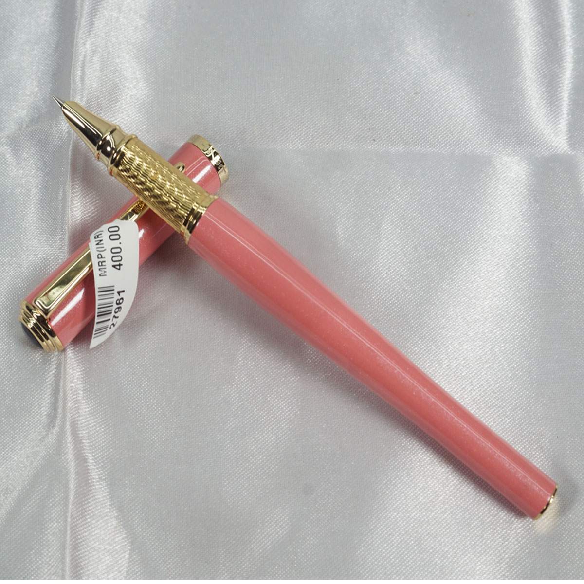 Jinhao 31 Glossy Pinkish Color Body With Gold Trim And Clip Converter Type Fountain Pen SKU 27961