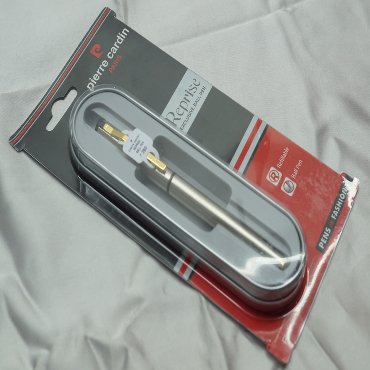 Pierre Cardin Reprise Silver Color Body and Cap Gold Clip  Ball Pen SKU 27972