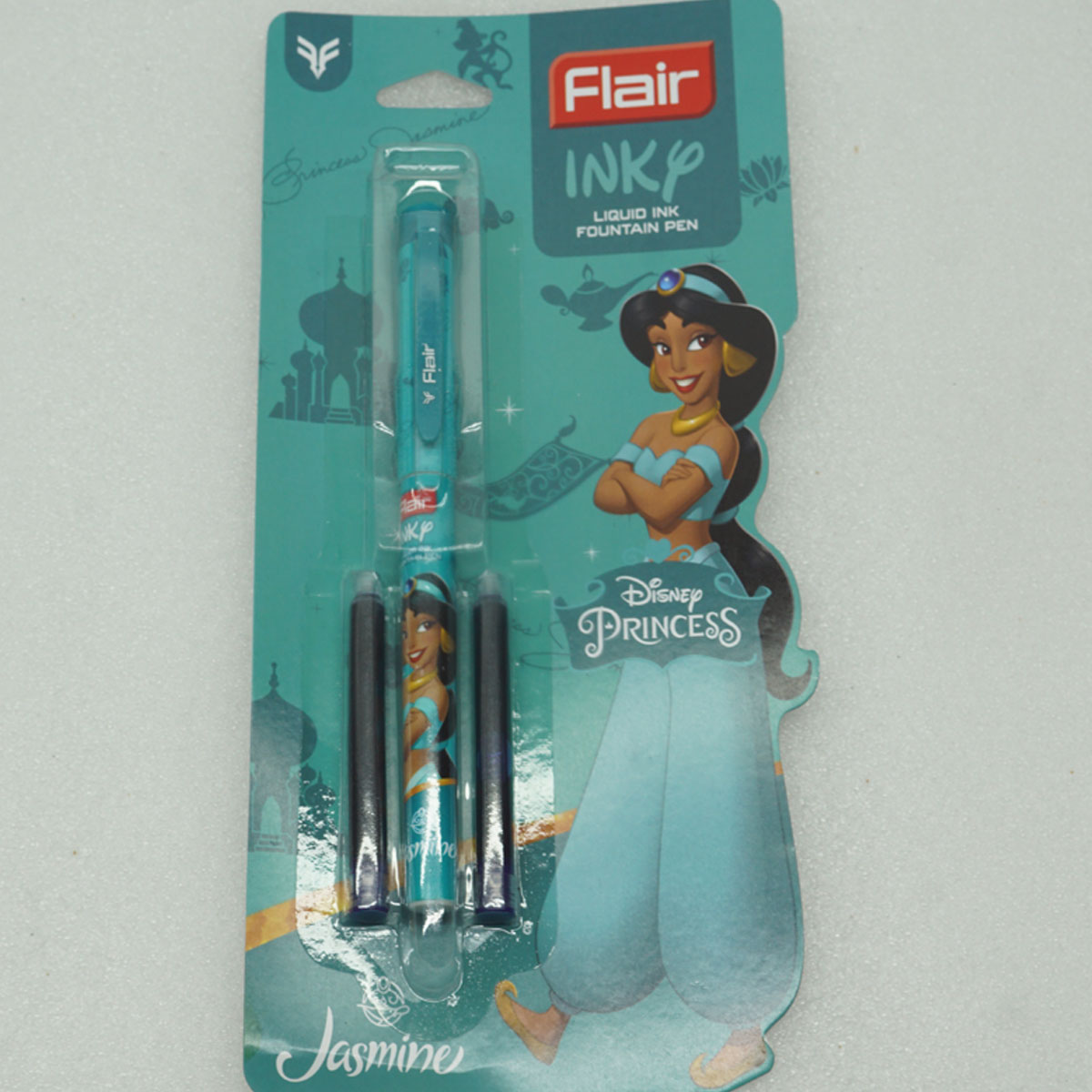 Flair Inky Disney Princess Green Color Body and Cap Fine Nib Cartridge Type Fountain Pen SKU 28037