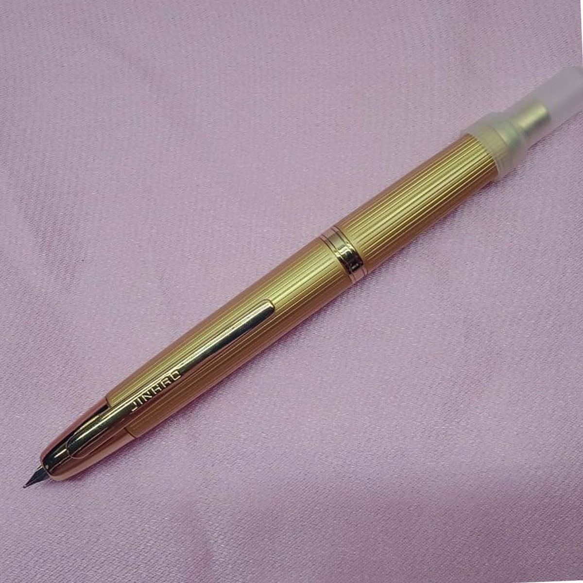 Jinhao 10 Gold Color Body With Gold Color  Clip Fine Nib Retractable Type Fountain Pen SKU 28055