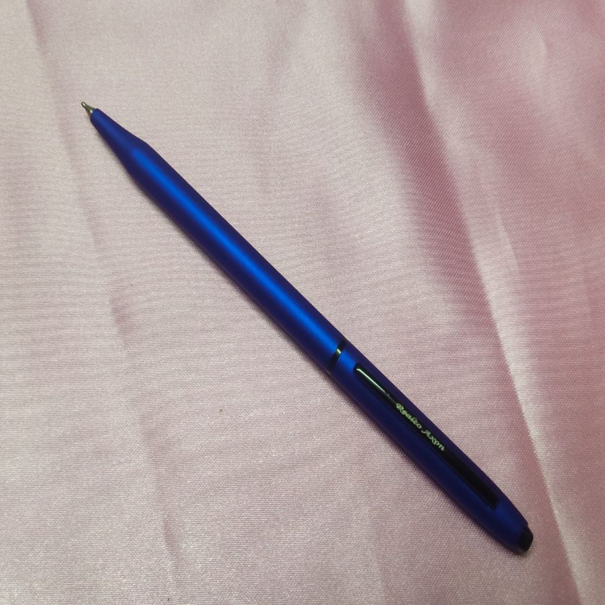 Realto Axon Slim Dark Blue Color Body with Black Clip Twist Type Ball Pen SKU 28071
