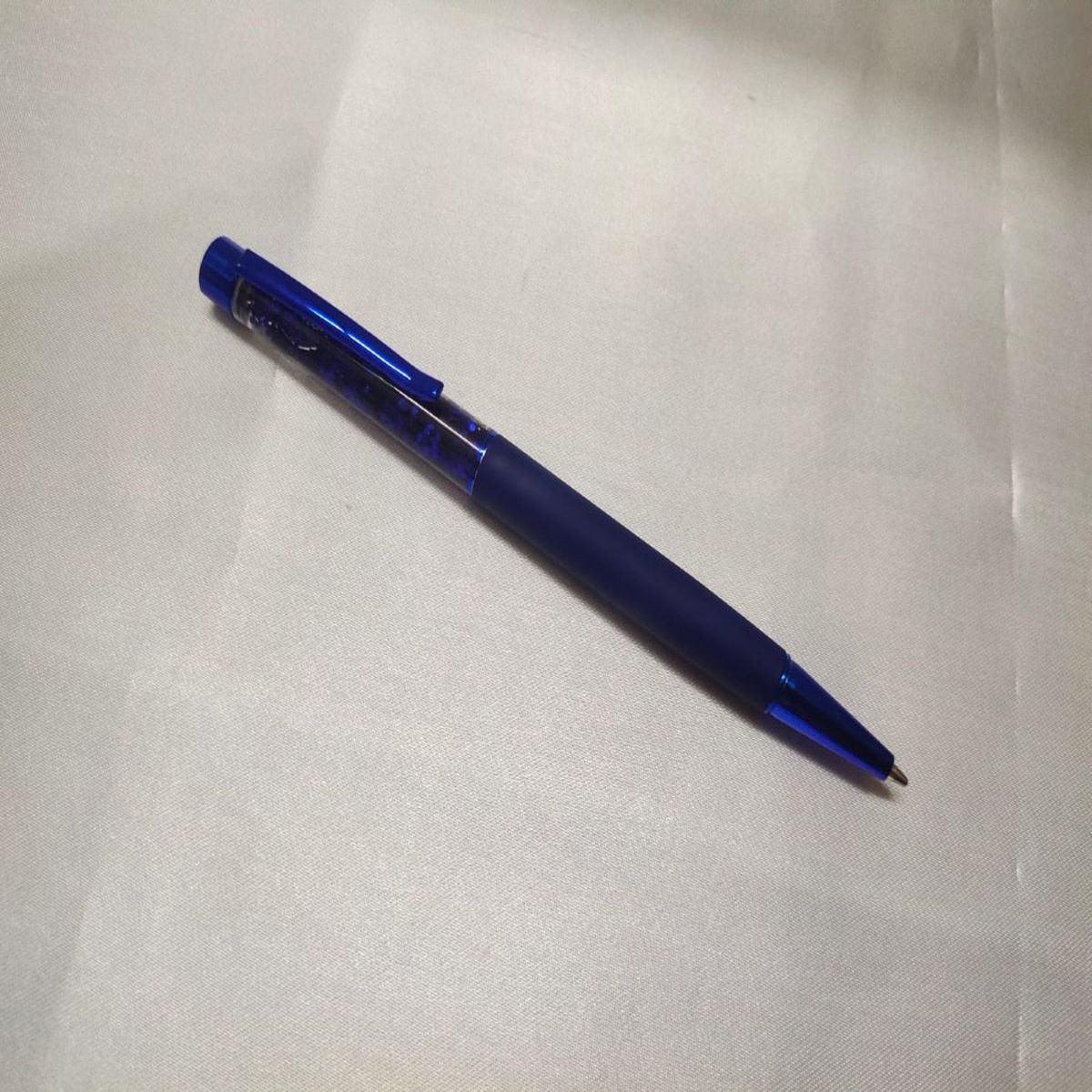 penhouse.in Blue Color Glitter Design Grip and Twist Type Ball Pen SKU 28133