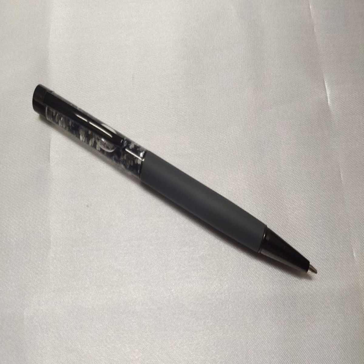 penhouse.in Grey Color Glitter Design Grip and Twist Type Ball Pen SKU 28135