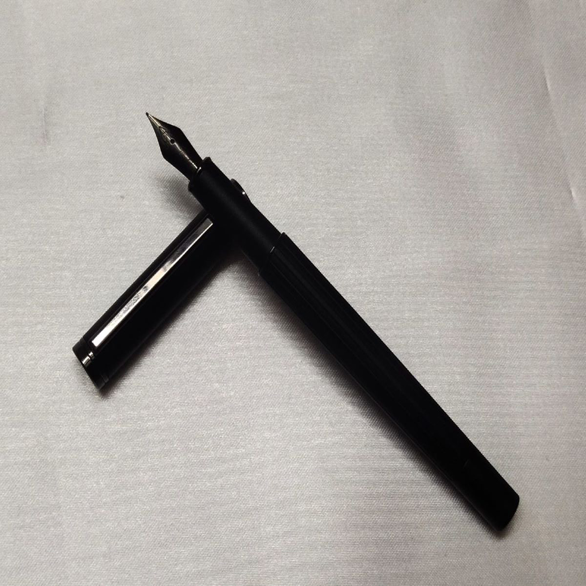 Jinhao 88 Matte Black Color Body With Black Color Clip Black Trims Fine Nib Converter Type Fountain Pen SKU 28137