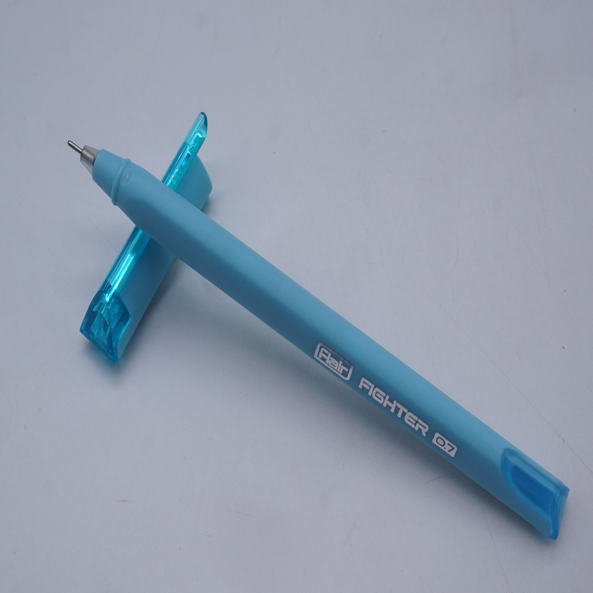 Flair Fighter 0.7 Sky Blue Blue Color Body and Cap with Blue Writing Ball Pen SKU 28190