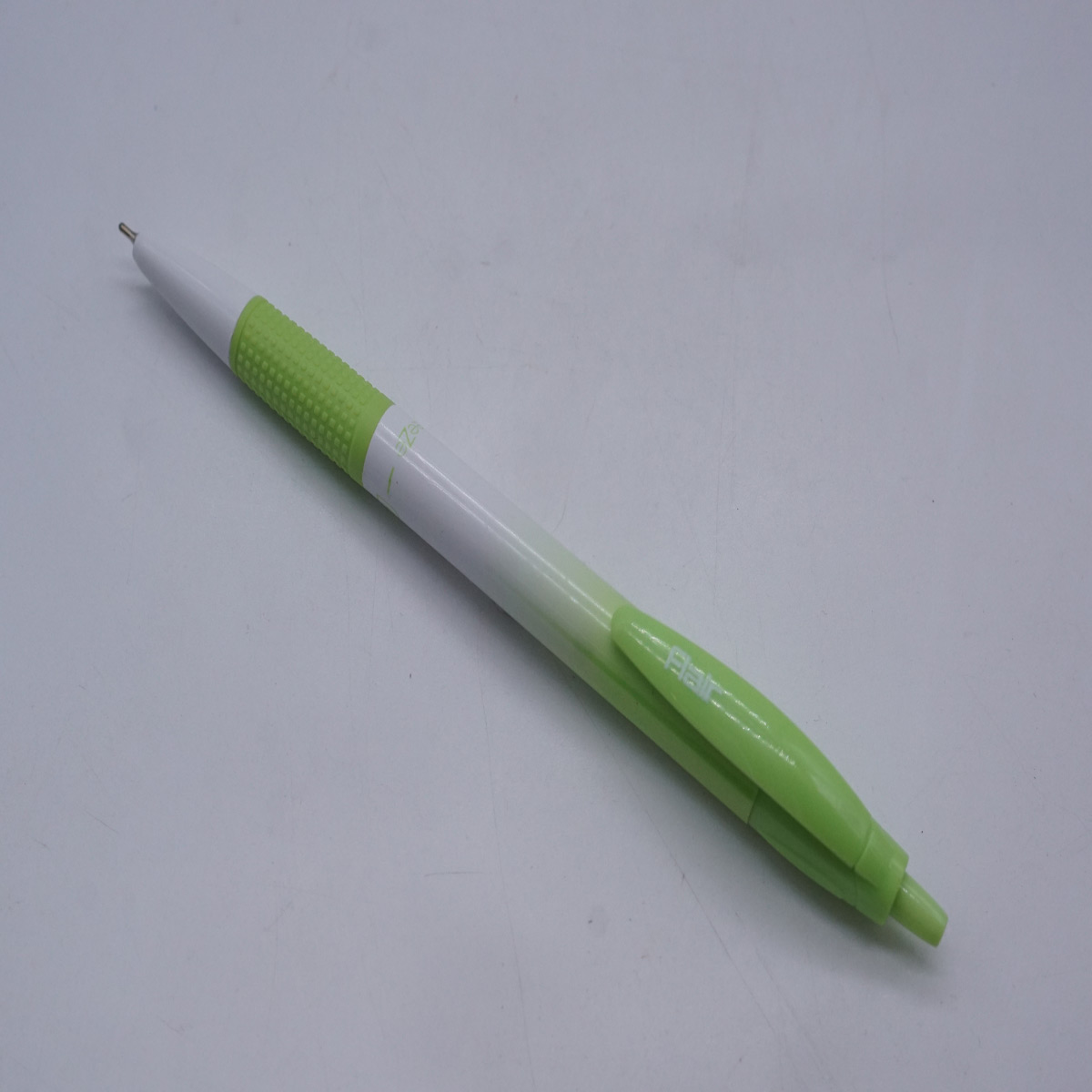 Flair Breeze Green with White Color Body With Blue Writing With Retractable Ball Pen SKU 28201