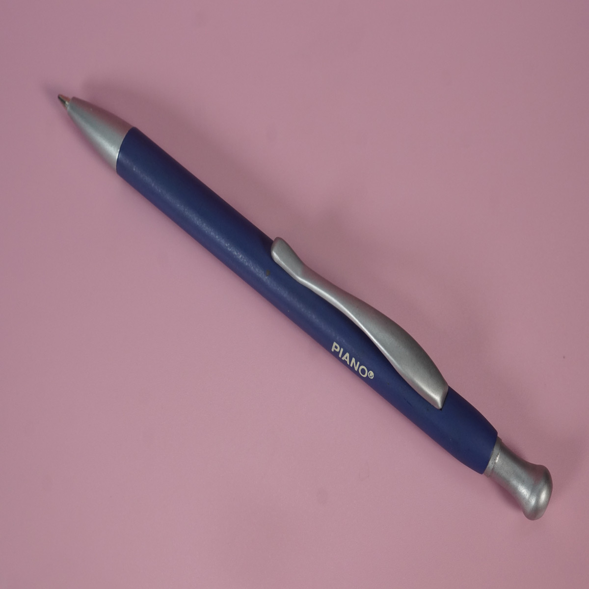 Piano Blue Color Body with Silver Color Clip Retractable Ball Pen SKU 28228