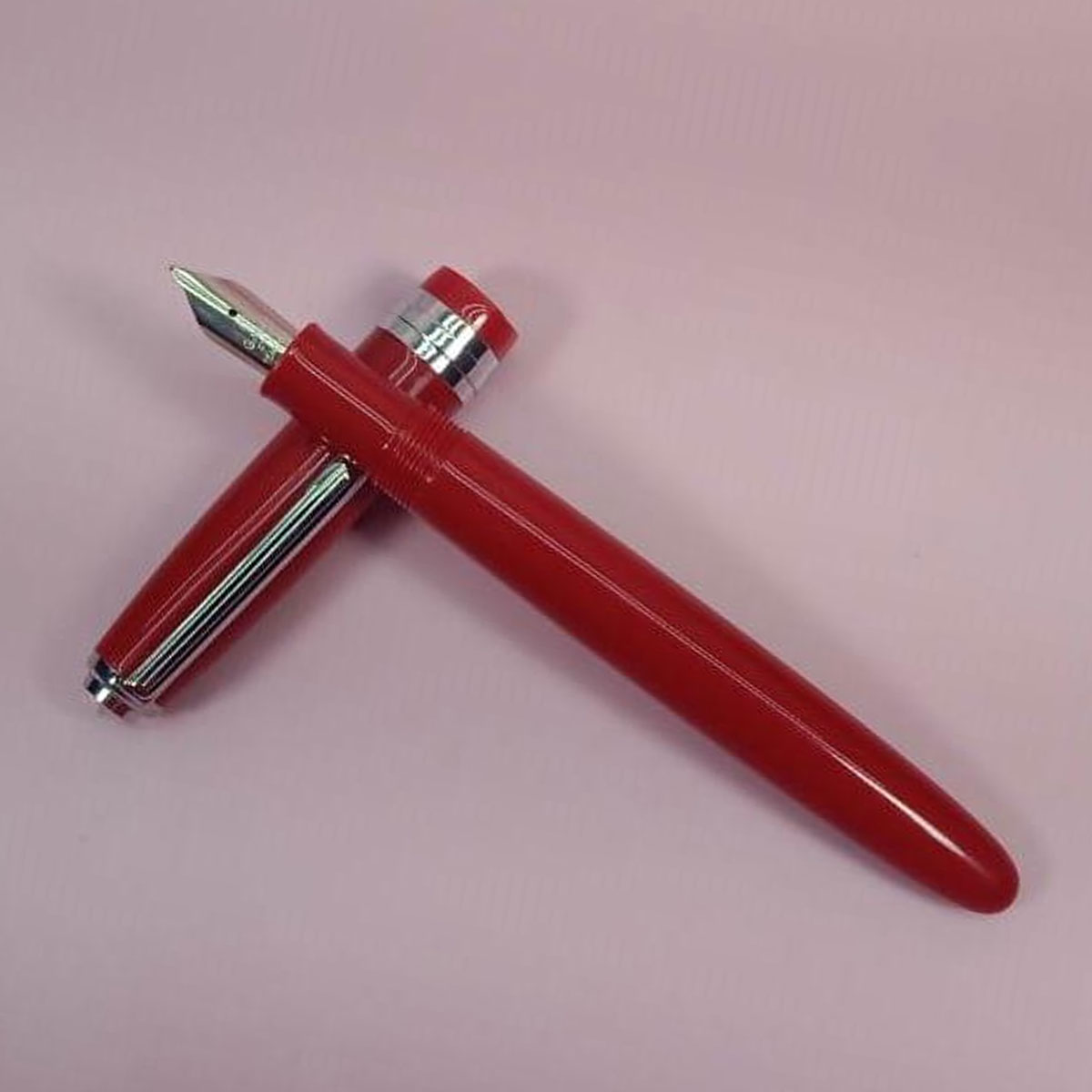 Gama Red Color Body With Silver Color Clip SSF Eye dropper Model Fountain Pen SKU 28327