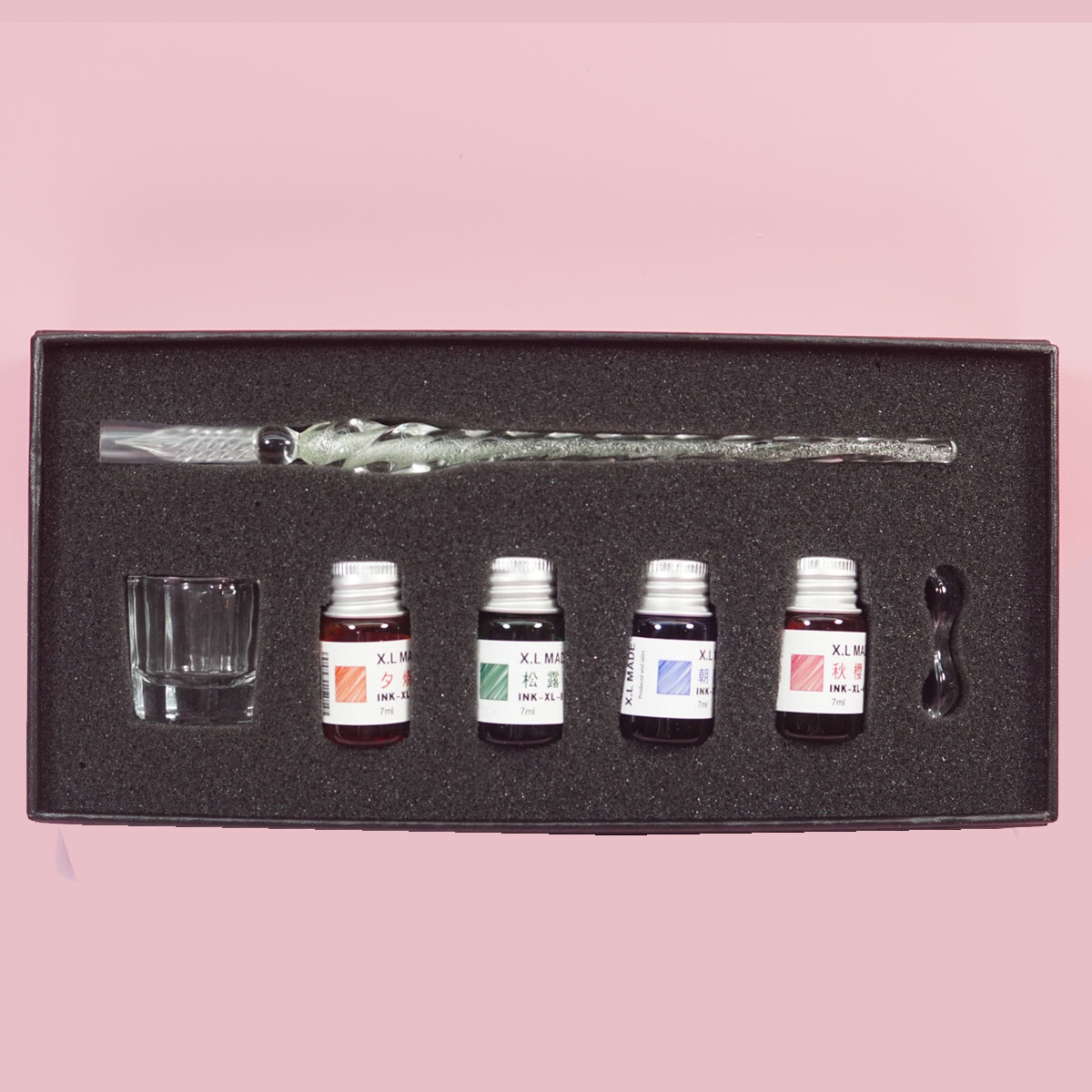 Penhouse.in Glass Dip Pen Light Green Color Body Fine Tip SKU 28334