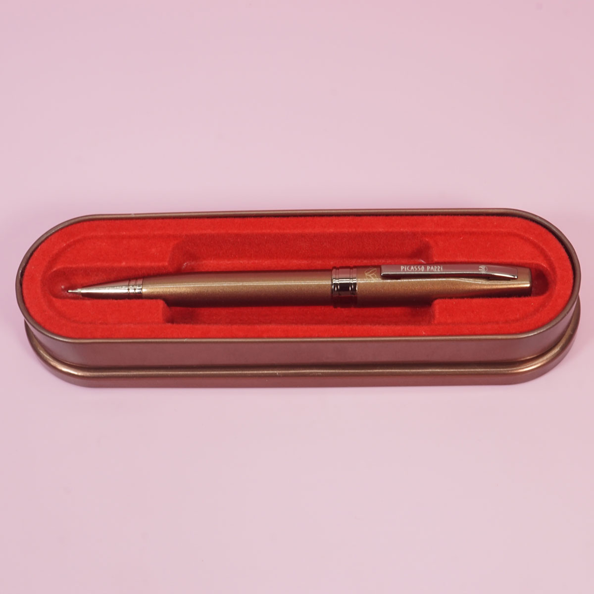 Picasso Parri Coffee Smell Brown Color Body And Clip Twist Type Ball Pen SKU 28410