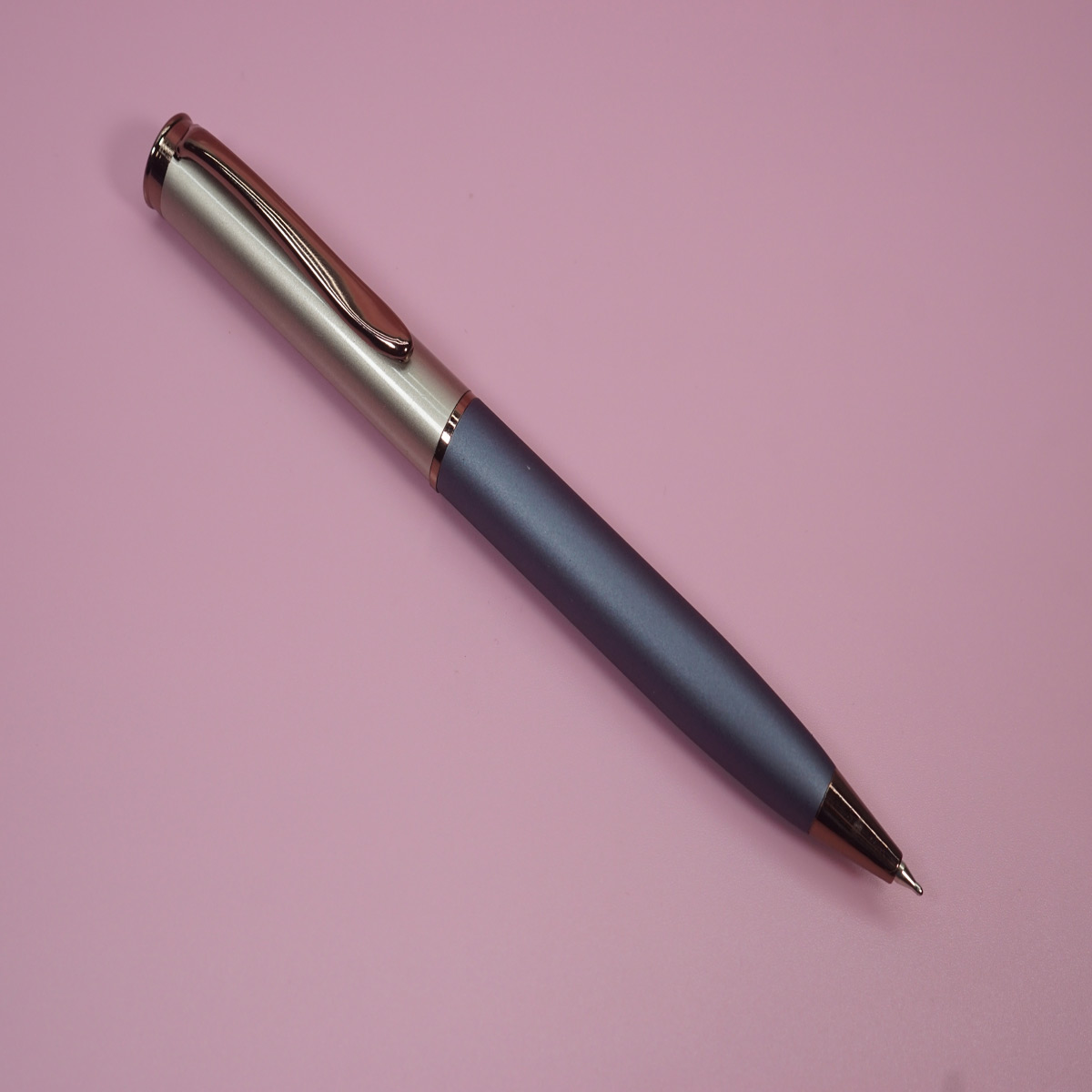 penhouse.in Brown and Grey Color Body and Coffee Brown Clip Twist Type Ball Pen SKU 28413