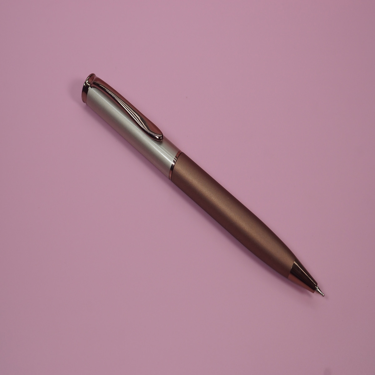 penhouse.in Blue and Grey Color Body and Coffee Brown Clip Twist Type Ball Pen SKU 28414