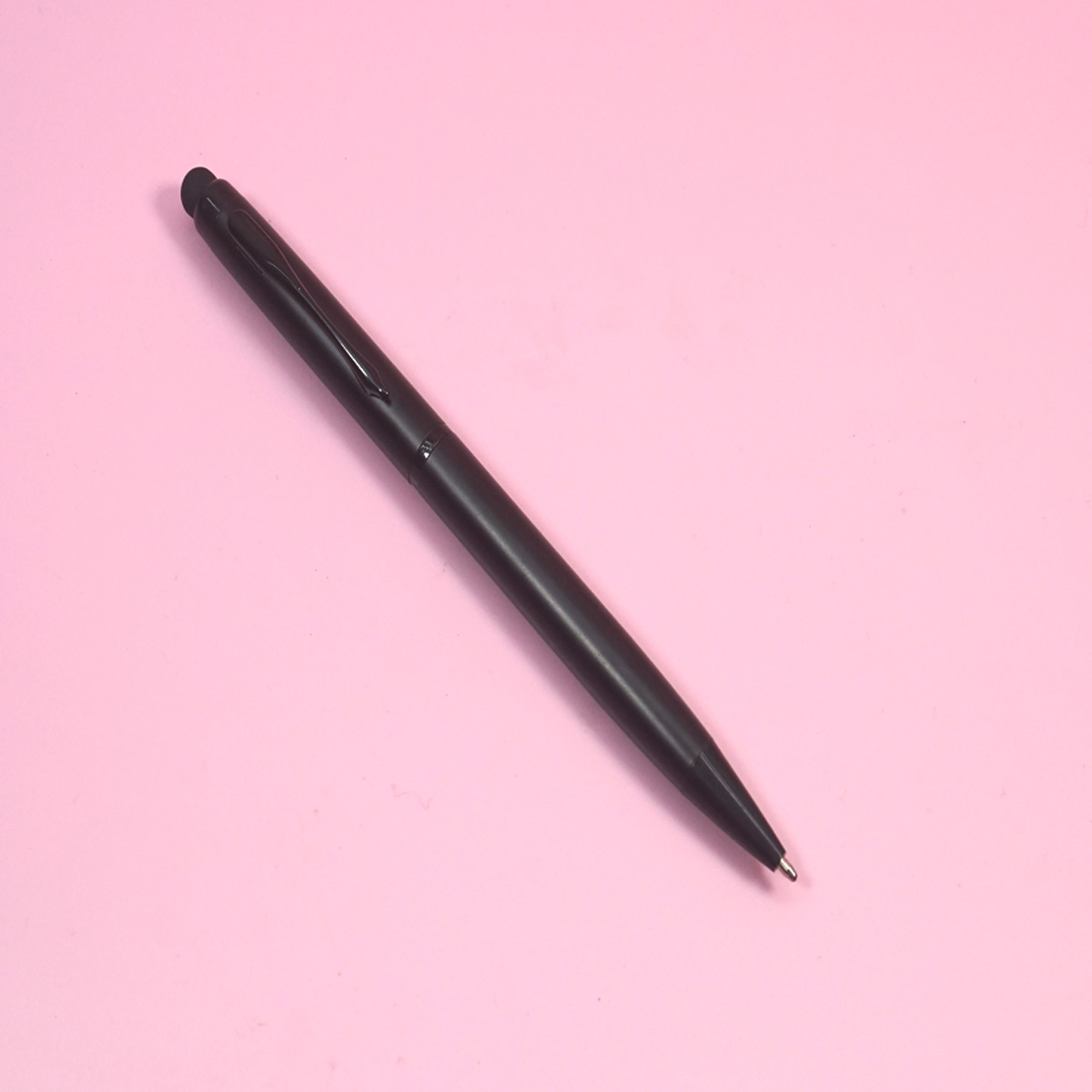 penhouse.in Black Color Body and Black Clip Stylus Twist Type Ball Pen SKU 28440