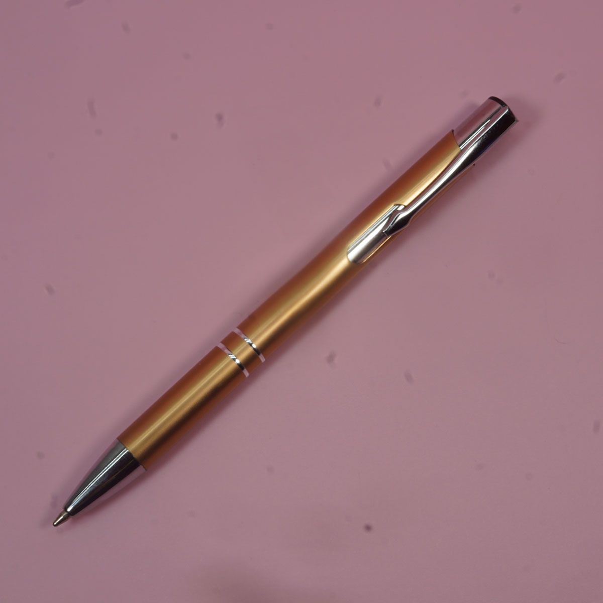 penhouse.in Metallic Orange Color Body With Silver Clip Medium Tip Retractable Type Ball Pen SKU 28448
